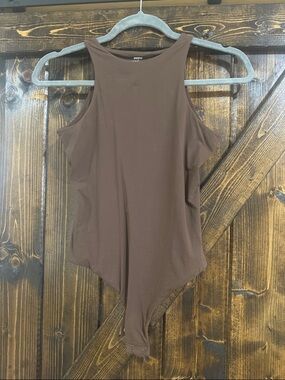 SKIMS Chocolate High-Neck Sleeveless Bodysuit